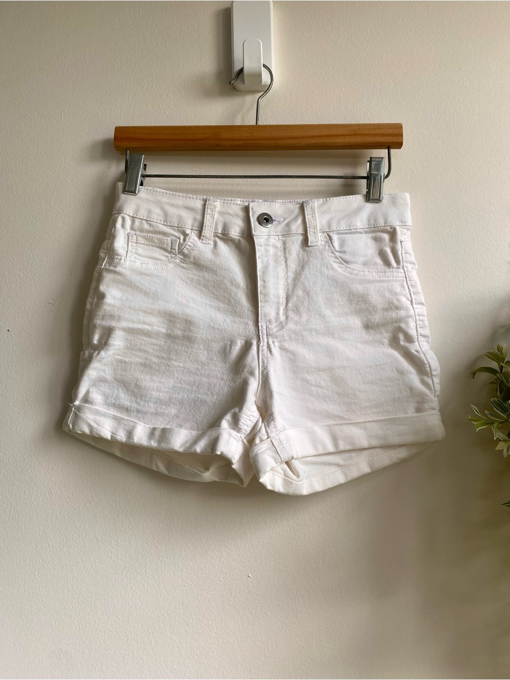 Ardene White Roll-Hem Denim Shorts